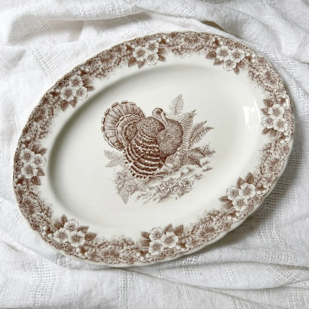 Vintage Queen's Myott Thanksgiving Brown Turkey 13